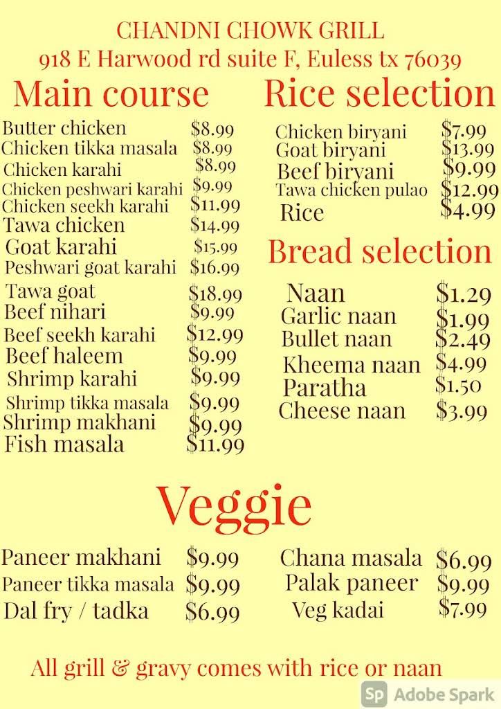 Chandni Chowk Grill & Ice Cream Menu 8